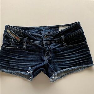 Dark Blue diesel industry Denim Women Shorts